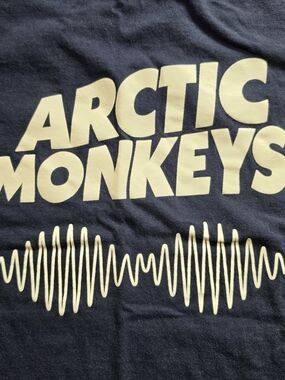 ARCTIC MONKEYS T-shirt Adult Men's Tee Navy Blue Size LARGE